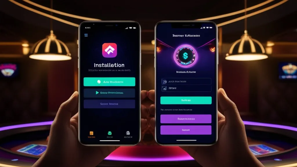 Οθόνη Android με εγκατάσταση και άδειες εφαρμογής